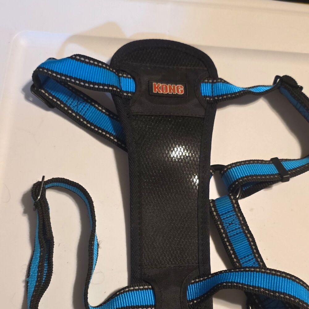 KONG Comfort Adjustable Padded Nylon Walking Harness Blue/Black L